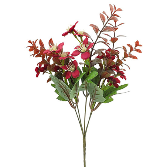 Imagem BUQUÊ PERMANENTE DECORATIVO DE LÍRIO VERMELHO EM PLÁSTICO MOLDÁVEL 38X16 CM - GRILLO