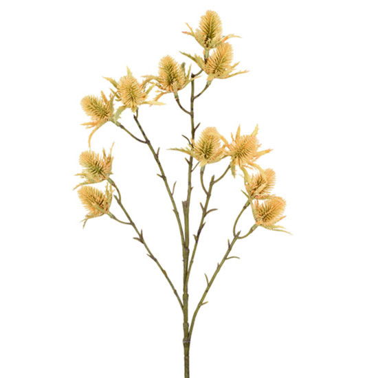 Imagem HASTE DE BOTÕES SILVESTRE AMARELO DECORATIVO EM PLÁSTICO MOLDÁVEL 65X15 CM - GRILLO