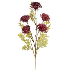 Imagem de HASTE DECORATIVA DE CRISÂNTEMO VERMELHO EM PLÁSTICO MOLDÁVEL 62X17 CM - GRILLO - Grillo Ltda