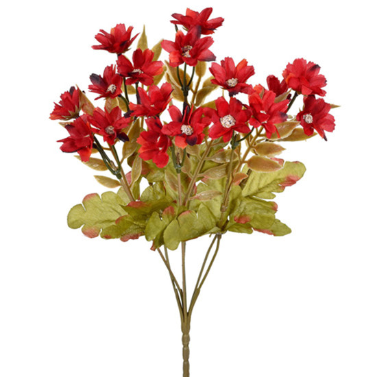 Imagem HASTE PERMANENTE DE MARGARIDAS VERMELHO OUTONO EM PLÁSTICO 36X14CM - GRILLO