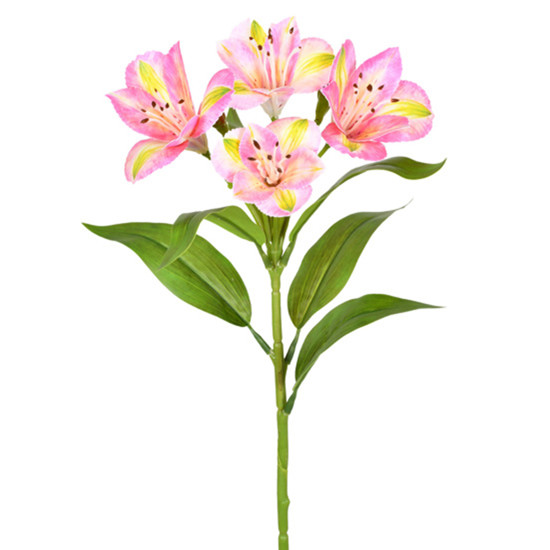Imagem HASTE DECORATIVA PERMANENTE AMARÍLIS SPRAY ROSA EM PLÁSTICO 47X17 CM - GRILLO