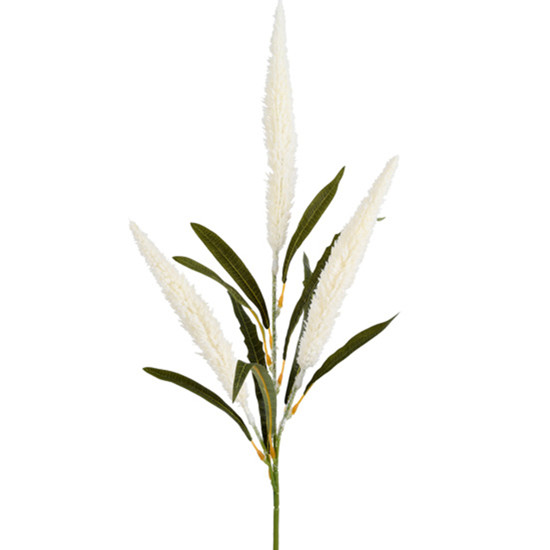 Imagem HASTE RABO DE RAPOSA CREME DECORATIVA PERMANENTE EM PLÁSTICO 64X13 CM - GRILLO