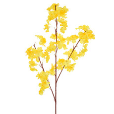Imagem de HASTE DECORATIVA DE CEREJEIRA AMARELA EM CETIM E PLÁSTICO MOLDÁVEL 107X23 CM - GRILLO - Grillo Ltda