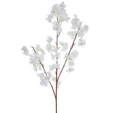 Imagem de HASTE DECORATIVA DE CEREJEIRA BRANCA EM CETIM E PLÁSTICO MOLDÁVEL 107X23 CM - GRILLO - Grillo Ltda