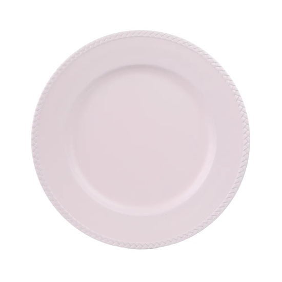 Imagem SOUSPLAT DE BORDA TRANÇADA EM PLÁSTICO COR ROSA CLARO 33 CM - CROMUS