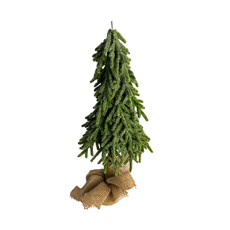 Imagem de ÁRVORE NATALINA TOPIARIA DECORATIVA COM BASE DE JUTA 55X17 CM - Cromus Embalagens Ind. E Com. Ltda