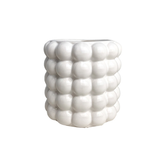 Imagem VASO DECORATIVO EM CERÂMICA BRANCO 13X13 CM - GRILLO 59202