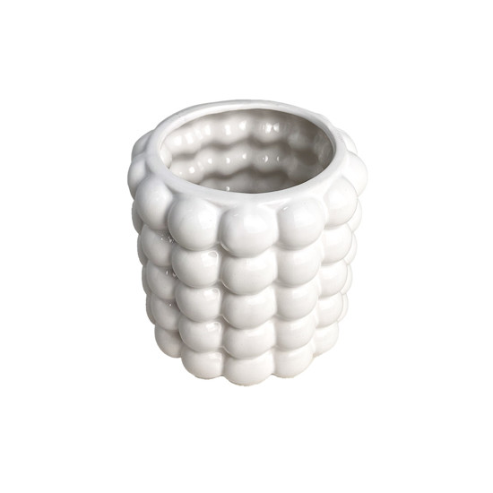 Imagem VASO DECORATIVO EM CERÂMICA BRANCO 13X13 CM - GRILLO 59202