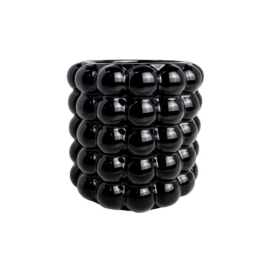 Imagem VASO DECORATIVO EM CERÂMICA PRETO 13X13 CM - GRILLO 59202