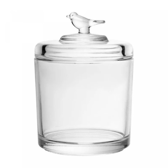 Imagem POTE DE CRISTAL ECOLÓGICO COM TAMPA BIRD 12X9 CM - WOLFF