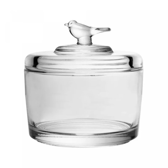 Imagem POTE DE CRISTAL ECOLÓGICO COM TAMPA BIRD 8X7 CM - WOLFF