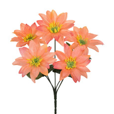 Imagem de BUQUÊ DECORATIVO DE FLOR DE GERBERA ESTRELA SALMÃO EM PLÁSTICO 30X15 CM - GRILLO - Grillo Ltda