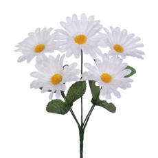 Imagem de BUQUÊ DECORATIVO DE FLOR DE GERBERA BRANCA EM PLÁSTICO MOLDÁVEL 28X15 CM - GRILLO - Grillo Ltda