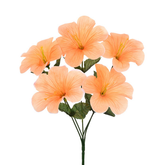 Imagem BUQUÊ DECORATIVO DE GLORIOSA SALMÃO EM PLÁSTICO MOLDÁVEL 34X18 CM - GRILLO