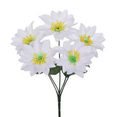 Imagem de BUQUÊ DECORATIVO DE FLOR DE GERBERA ESTRELA BRANCA EM PLÁSTICO 30X15 CM - GRILLO - Grillo Ltda
