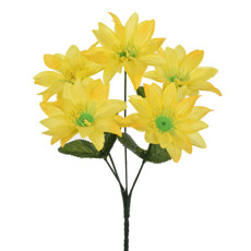 Imagem de BUQUÊ DECORATIVO DE FLOR DE GERBERA ESTRELA AMARELA EM PLÁSTICO 30X15 CM - GRILLO - Grillo Ltda