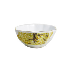 Imagem de CONJUNTO 6 BOWLS EM CERÂMICA COM BORDA DOURADA ESTAMPA YPÊ AMARELO - SCALLA - Scalla Ceramica Artistica Ltda-Epp
