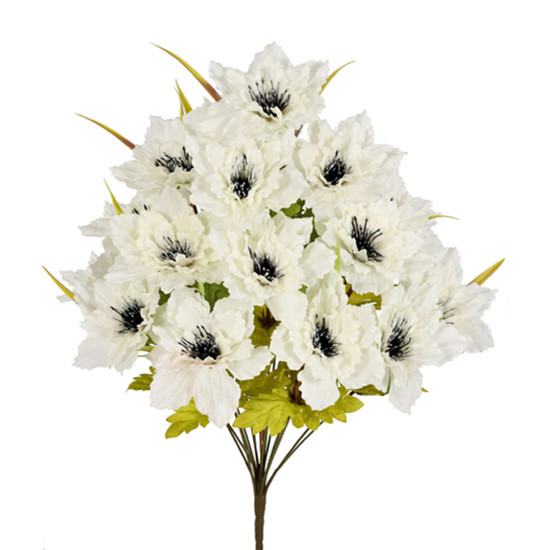 Imagem BUQUÊ DECORATIVO DE DÁLIA COR BEGE EM PLÁSTICO MOLDÁVEL 54X35 CM - GRILLO