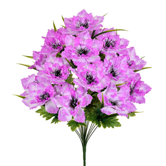 Imagem BUQUÊ DECORATIVO DE DÁLIA COR LAVANDA EM PLÁSTICO MOLDÁVEL 54X35 CM - GRILLO