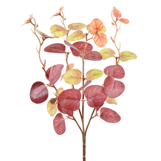 Imagem BUQUÊ DECORATIVO DE EUCALIPTO AMARELO MARROM EM PLÁSTICO MOLDÁVEL 31X18 CM - GRILLO