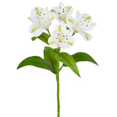 Imagem de HASTE DECORATIVA PERMANENTE AMARÍLIS SPRAY BRANCA EM PLÁSTICO 47X17 CM - GRILLO - Grillo Ltda
