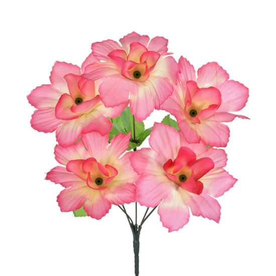 Imagem BUQUÊ DECORATIVO DE DÁLIA ROSA EM PLÁSTICO MOLDÁVEL 33X23 CM - GRILLO