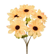 Imagem de BUQUÊ DECORATIVO EM PLÁSTICO MOLDÁVEL DE GERBERA AMARELO OUTONO 30X14 CM - GRILLO - Grillo Ltda