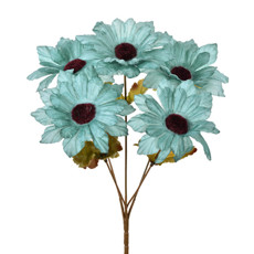 Imagem de BUQUÊ DECORATIVO EM PLÁSTICO MOLDÁVEL DE GERBERA AZUL OUTONO 30X14 CM - GRILLO - Grillo Ltda