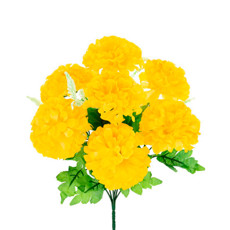 Imagem de BUQUÊ DECORATIVO EM PLÁSTICO MOLDÁVEL DE CRISÂNTEMO AMARELO 38X20 CM - GRILLO - Grillo Ltda