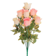 Imagem de BUQUÊ DECORATIVO EM PLÁSTICO MOLDÁVEL DE BOTÕES DE ROSAS CREME 47X30 CM - GRILLO - Grillo Ltda