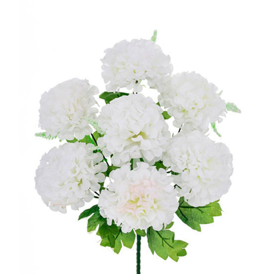 Imagem BUQUÊ DECORATIVO EM PLÁSTICO MOLDÁVEL DE CRISÂNTEMO CREME 38X20 CM - GRILLO