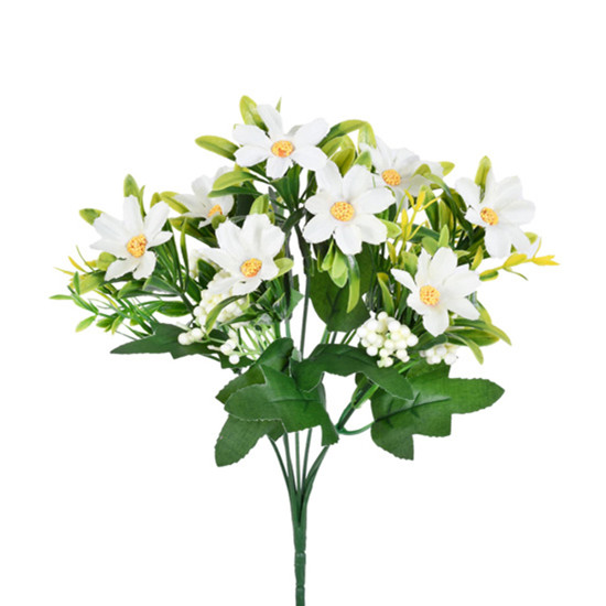 Imagem BUQUÊ DECORATIVO DE MARGARIDA CREME EM PLÁSTICO MOLDÁVEL 30X11 CM - GRILLO