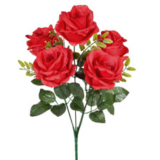 Imagem de BUQUÊ DECORATIVO DE ROSAS VERMELHAS EM PLÁSTICO MOLDÁVEL 40X27 CM - GRILLO - Grillo Ltda