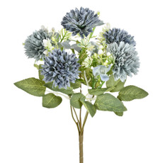 Imagem de BUQUÊ DECORATIVO DE MINI CRISÂNTEMO AZUL EM PLÁSTICO MOLDÁVEL 28X12 CM - GRILLO - Grillo Ltda