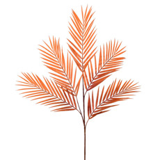 Imagem de HASTE DECORATIVA DE FOLHAS LARANJA OUTONO DE PALMEIRA EM PLÁSTICO MOLDÁVEL - GRILLO - Grillo Ltda