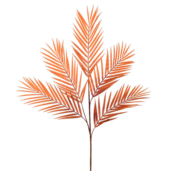 Imagem HASTE DECORATIVA DE FOLHAS LARANJA OUTONO DE PALMEIRA EM PLÁSTICO MOLDÁVEL - GRILLO