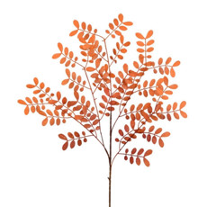 Imagem de HASTE DECORATIVA DE FOLHAS LARANJA VERDE EM PLÁSTICO MOLDÁVEL 95X22 CM - GRILLO - Grillo Ltda