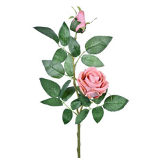 Imagem de HASTE DECORATIVA DE ROSA VELUDO NA COR ROSA EM PLÁSTICO MOLDÁVEL 47X8 CM - GRILLO - Grillo Ltda