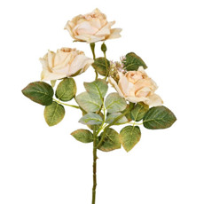Imagem de HASTE DECORATIVA DE ROSA NA COR CREME EM PLÁSTICO MOLDÁVEL 55X17 CM - GRILLO - Grillo Ltda