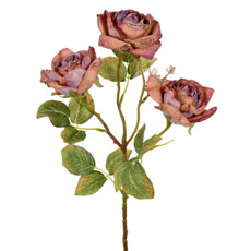 Imagem de HASTE DECORATIVA DE ROSA NA COR MARROM EM PLÁSTICO MOLDÁVEL 55X17 CM - GRILLO - Grillo Ltda