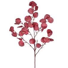 Imagem de HASTE DECORATIVA DE FOLHAS DE EUCALIPTO OUTONADAS VERMELHO EM PLÁSTICO - GRILLO - Grillo Ltda