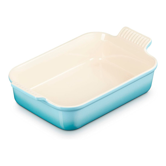 Imagem TRAVESSA RETANGULAR HERITAGE AZUL CARIBE EM CERÂMICA 32X20X8CM - LE CREUSET