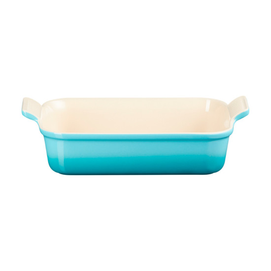Imagem TRAVESSA RETANGULAR HERITAGE AZUL CARIBE EM CERÂMICA 39X25X9CM - LE CREUSET