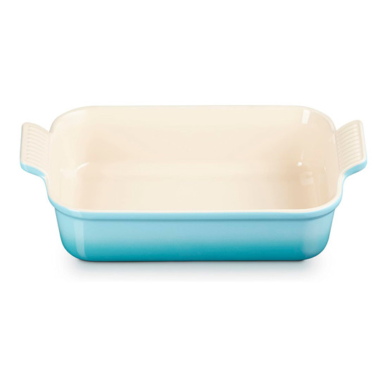 Imagem TRAVESSA RETANGULAR HERITAGE AZUL CARIBE EM CERÂMICA 32X20X8CM - LE CREUSET