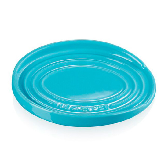 Imagem DESCANSO OVAL AZUL CARIBE EM CERÂMICA PARA COLHER 2X16X12 CM - LE CREUSET