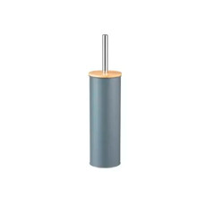 Imagem de ESCOVA SANITÁRIA COM SUPORTE EM METAL CINZA E TAMPA EM BAMBÚ - PARAMOUNT IND - Paramount Ind E Com De Plast Ltda