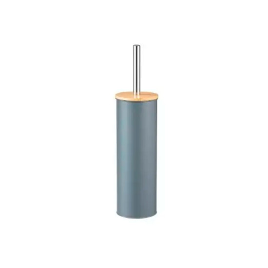 Imagem ESCOVA SANITÁRIA COM SUPORTE EM METAL CINZA E TAMPA EM BAMBÚ - PARAMOUNT IND