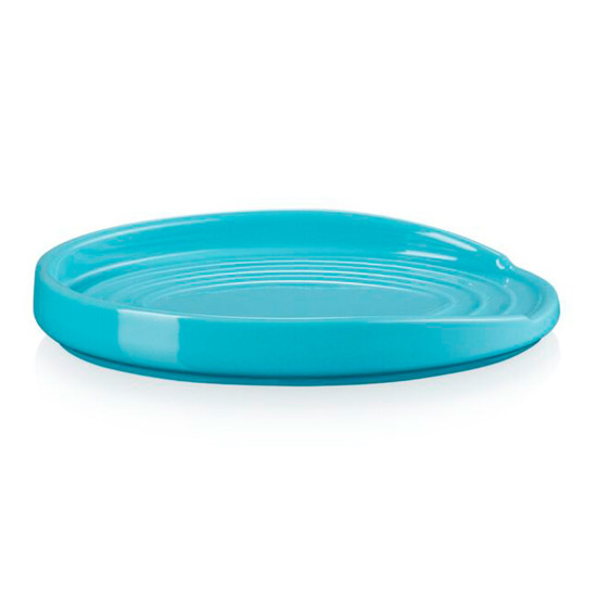 Imagem DESCANSO OVAL AZUL CARIBE EM CERÂMICA PARA COLHER 2X16X12 CM - LE CREUSET