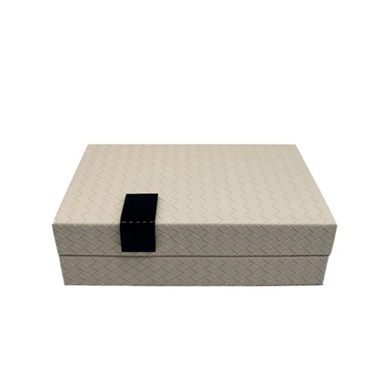 Imagem CAIXA RETANGULAR DECORATIVA COR MARFIM EM MDF 7X25X13 CM - PARAMOUNT INDUSTRIA