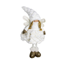 Imagem de BONECA FADINHA NATALINA DECOR EM POLIÉSTER BRANCO E DOURADO 38X15 CM GRILLO 58743 - Grillo Ltda